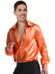 70's Disco Shirt Orange - Men Costumes